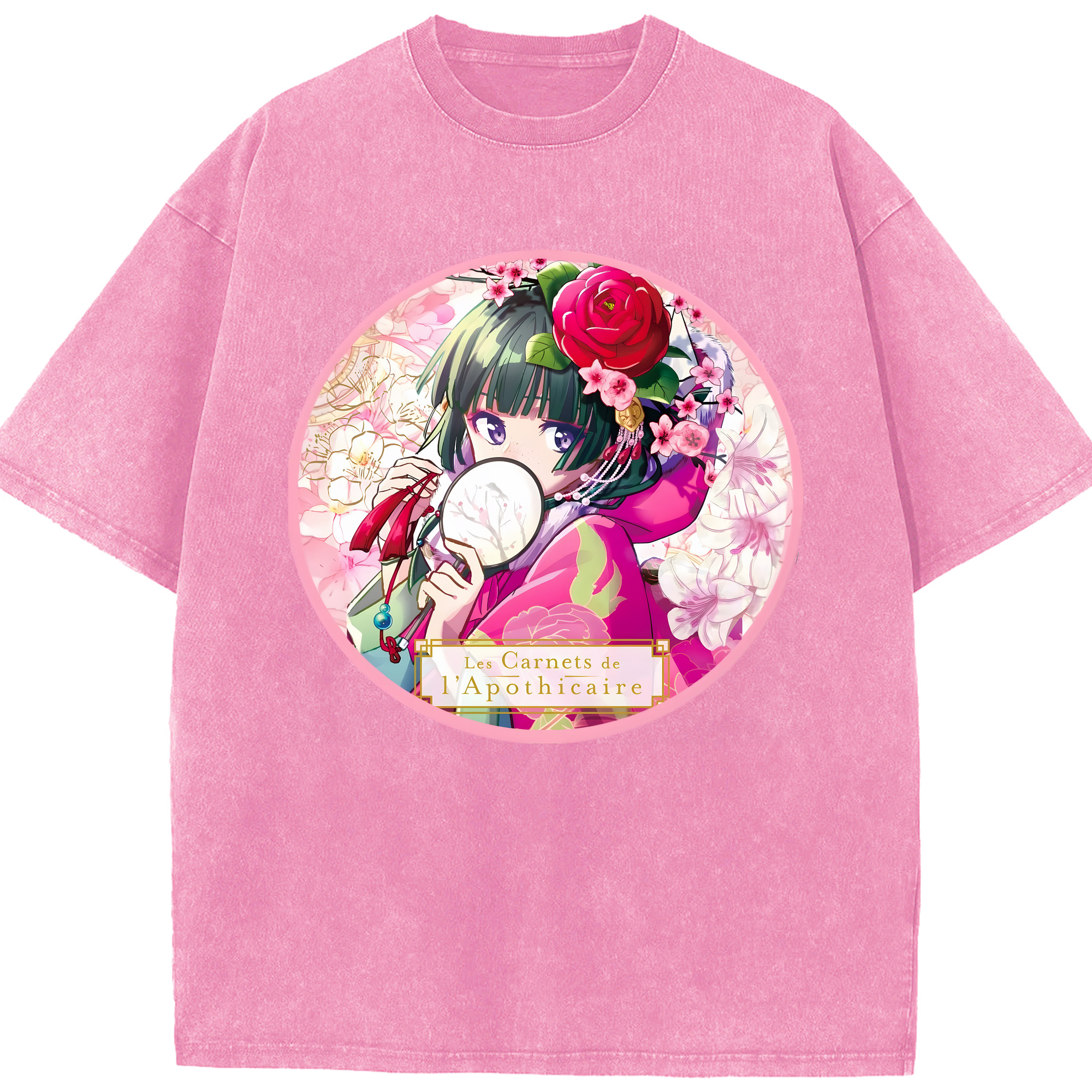 （画像用） 薬屋のひとりごと The Apothecary Diaries 綿100% ヴィンテージ風 半袖Tシャツ（フロントプリント）